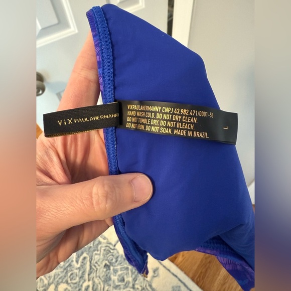 ViX Swimwear Paula Hermanny sz Large Leslie Allie Bikini Bottom blue and purple - Picture 12 of 14